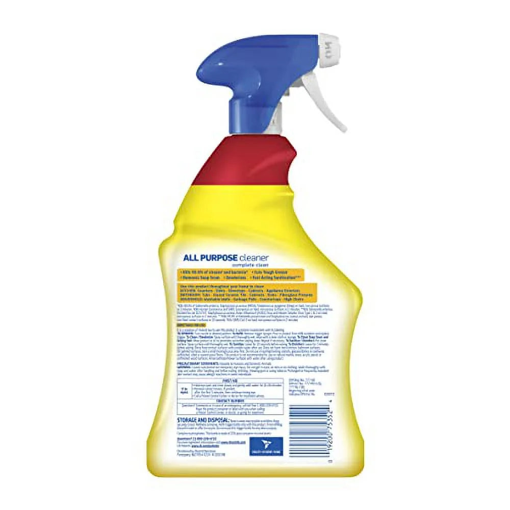 Lysol All-Purpose Cleaner, Sanitizing and Disinfecting Spray, to Clean and Deodorize, Lemon Breeze Scent, 32Oz