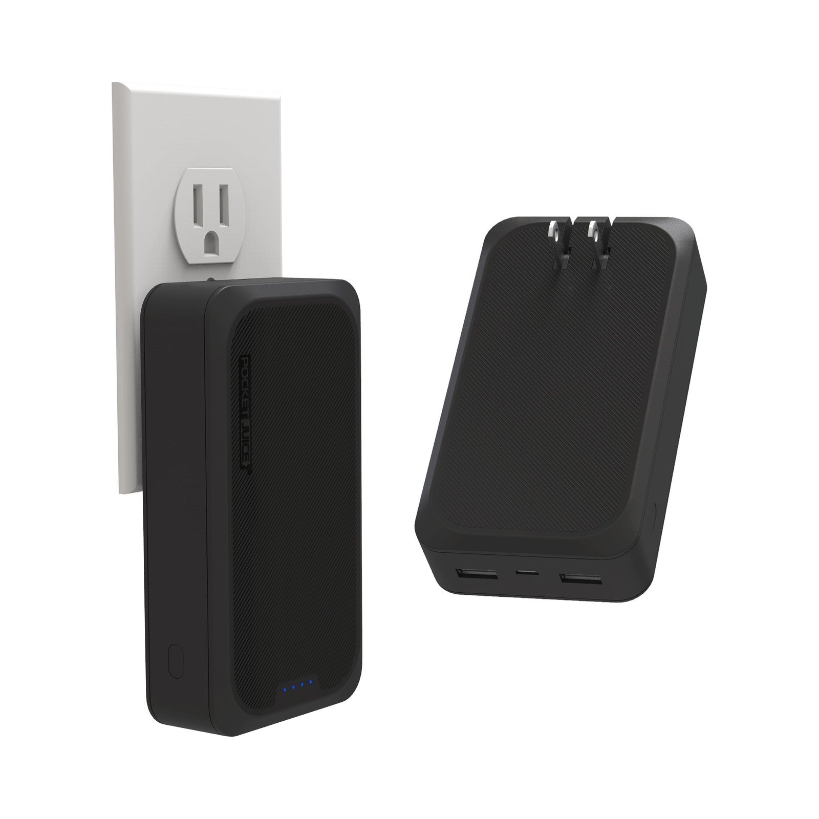 Endurance AC 10,000Mah, Portable Power Bank Charger with Built-In Wall Plug, Bla
