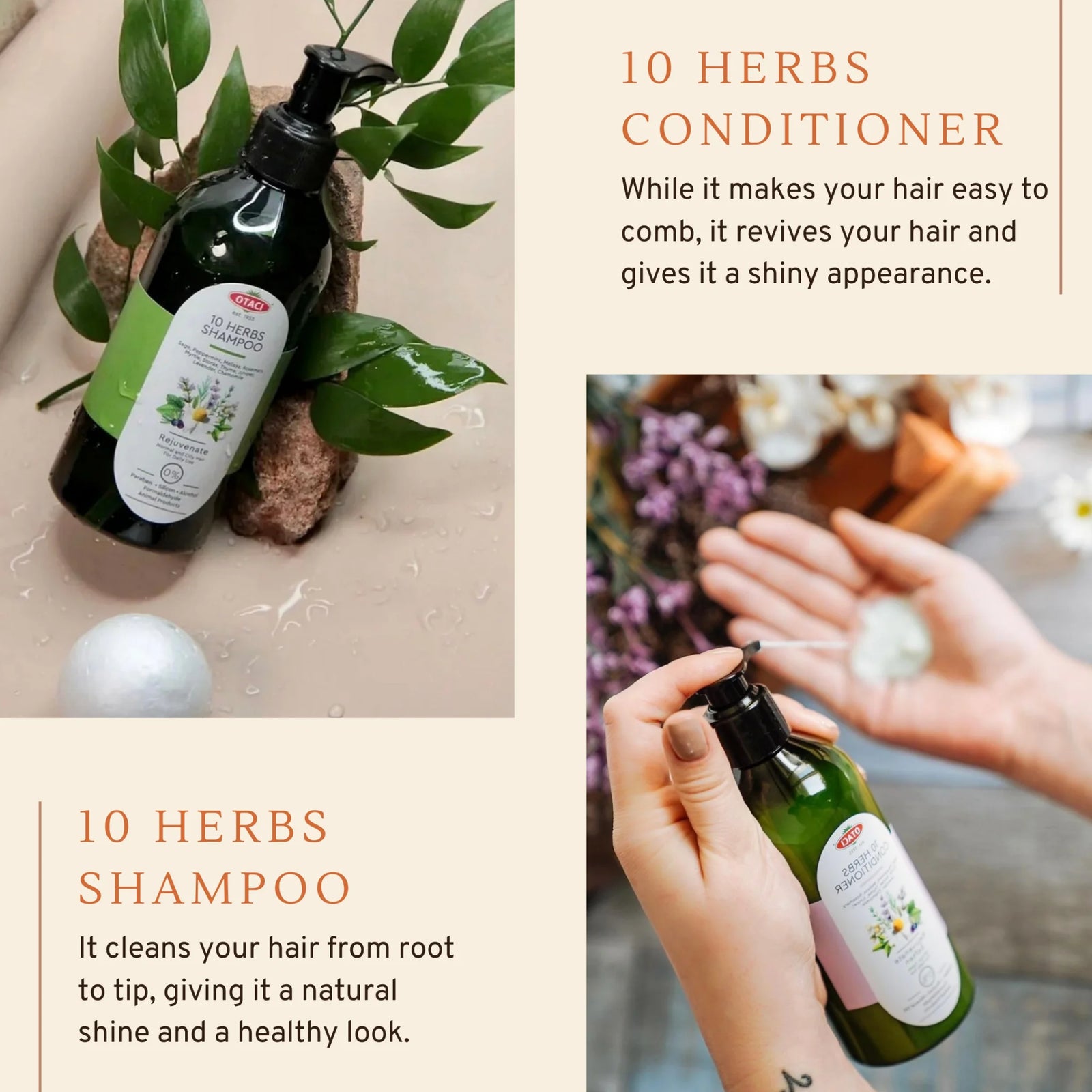 10 Herbs Rejuvenate Shampoo for Bright and Shiny Hair