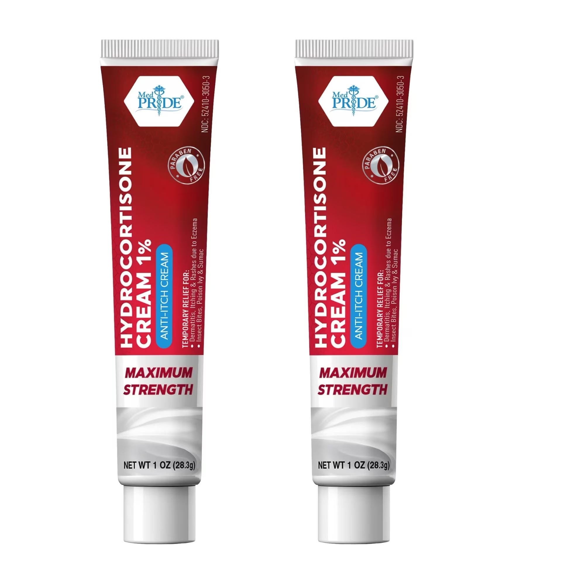 (2 Pack) MEDPRIDE Hydrocortisone Cream 1% Dermatitis Cream anti Itch Cream for Itchy Skin Relief, 1 Oz