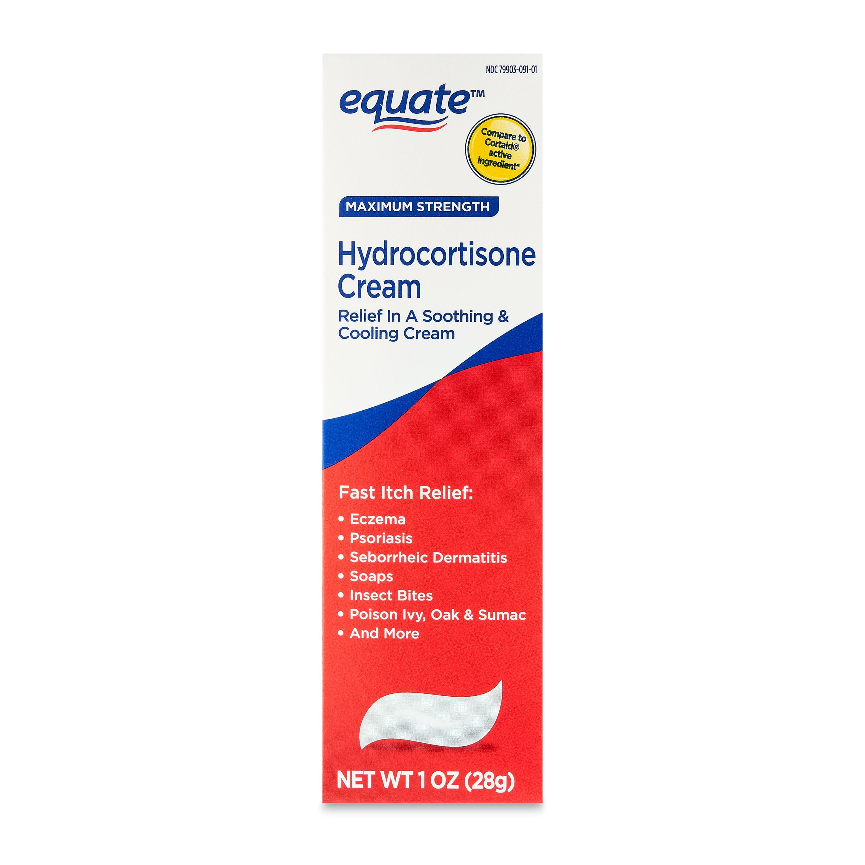 (3 Pack) Equate anti Itch Maximum Strength Hydrocortisone Cream, 1 Oz, Compare to Cortaid® Active Ingredient