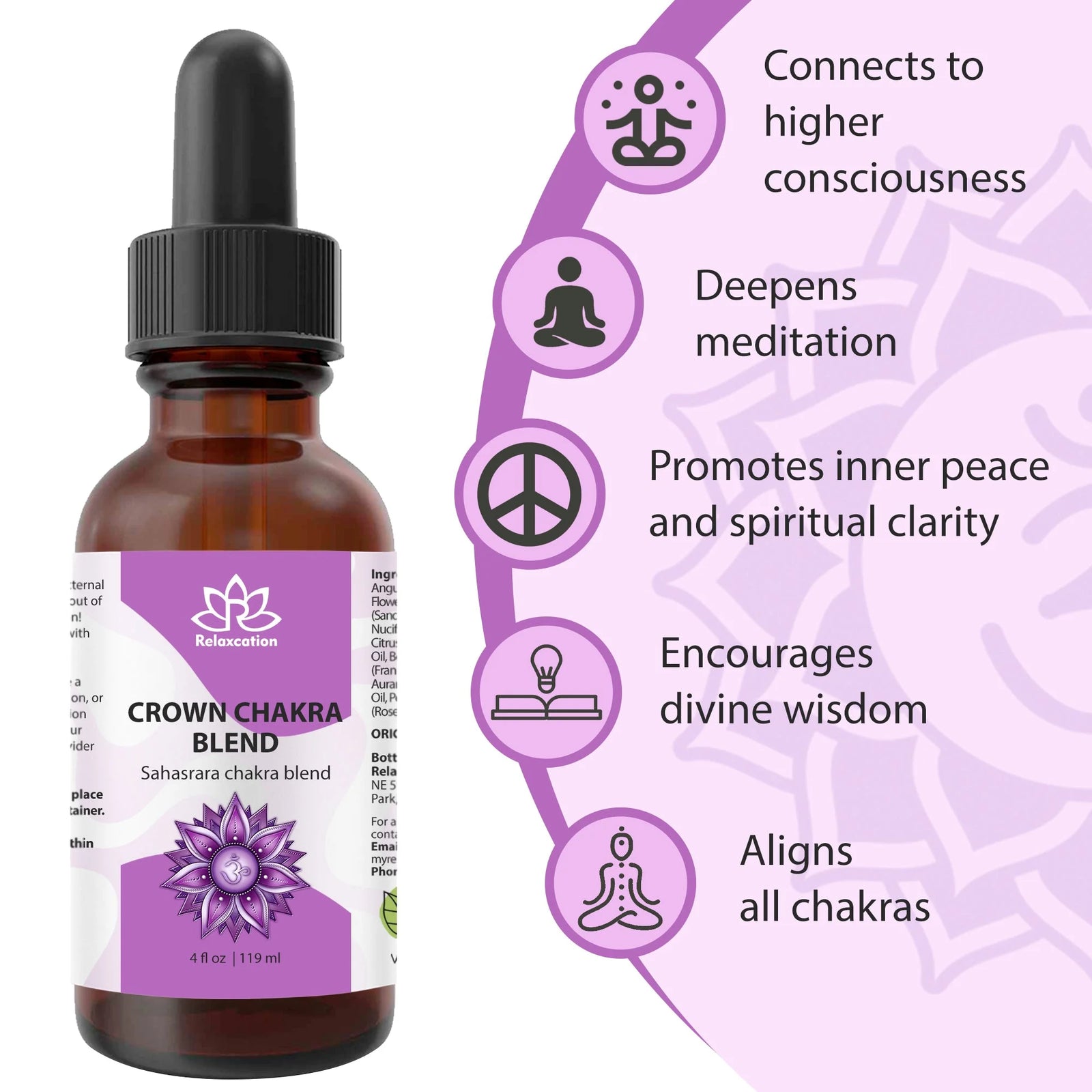 Crown Chakra Essential Oil Blend – 0.33 Oz | – Peace & Spirituality