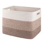 42L Cotton Rope Storage Basket with Handles，Rectan