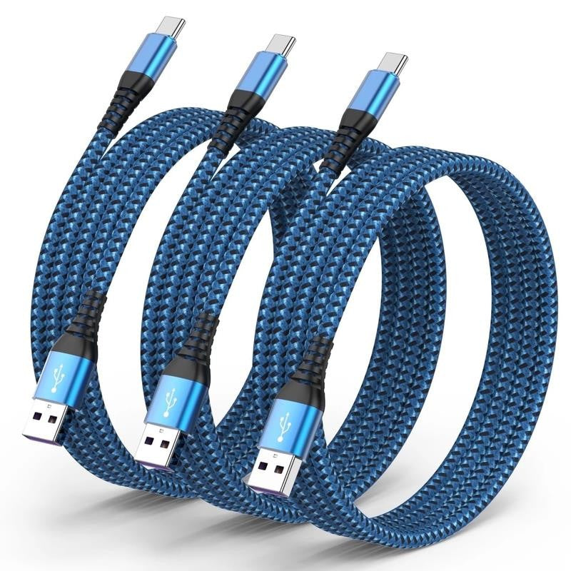 3 Pack 6 FT 【A to C】Type-C Cable ,USB C Charger Cable 6Ft,Compatible with Samsun