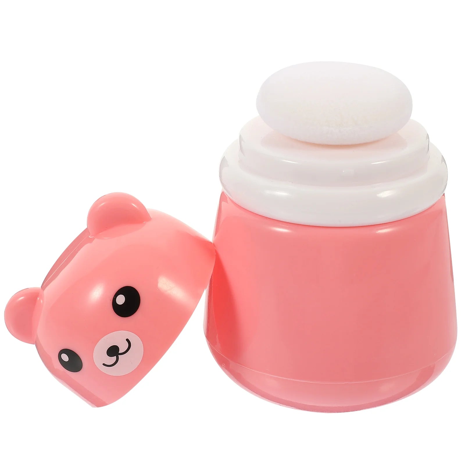 Baby Powder Bottle Cute Bear Powder Puff Box Fun Powder Puff Container