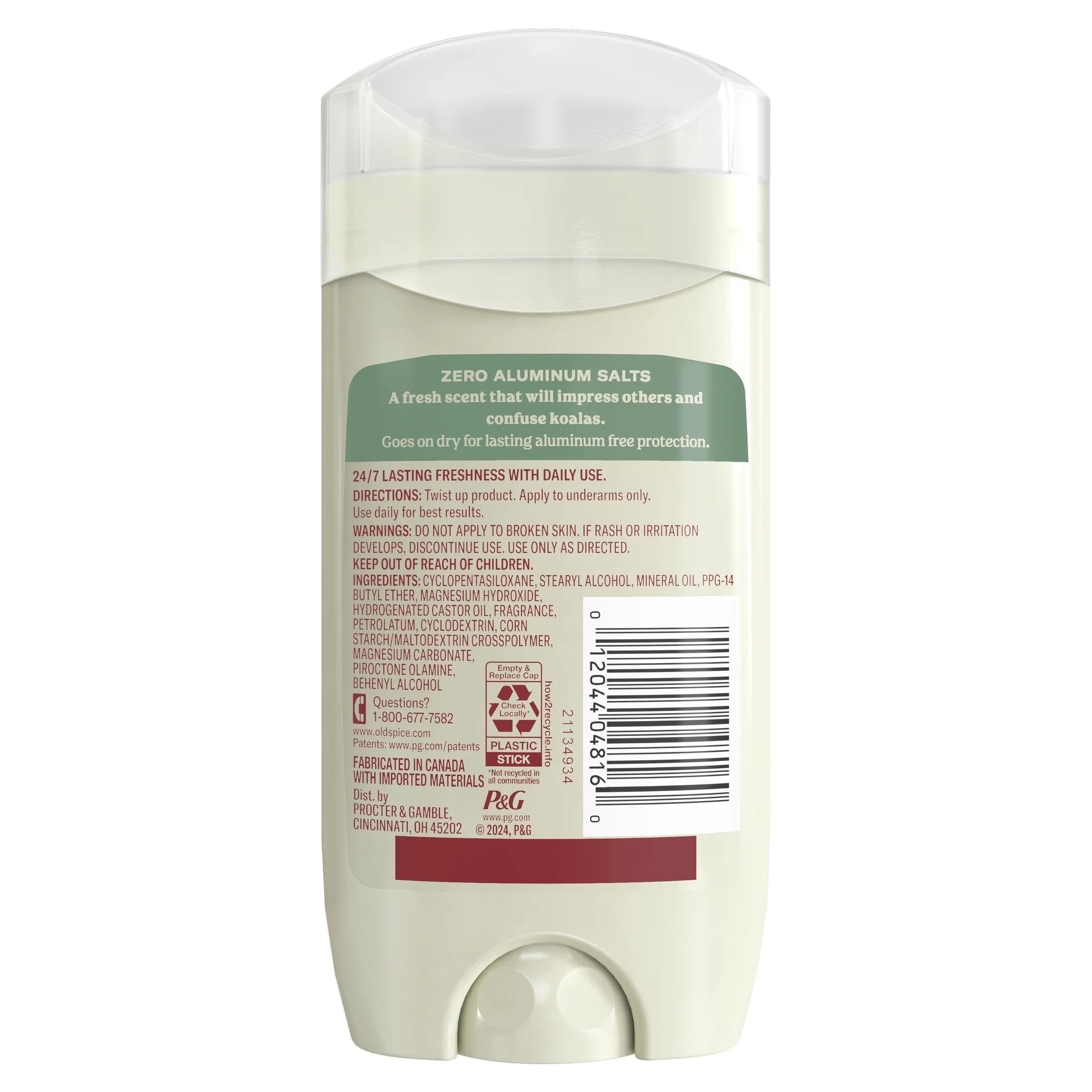 Aluminum Free, Men'S Deodorant, Gentleman'S Blend Stick, Eucalyptus with Coconut Oil, 3.0 Oz