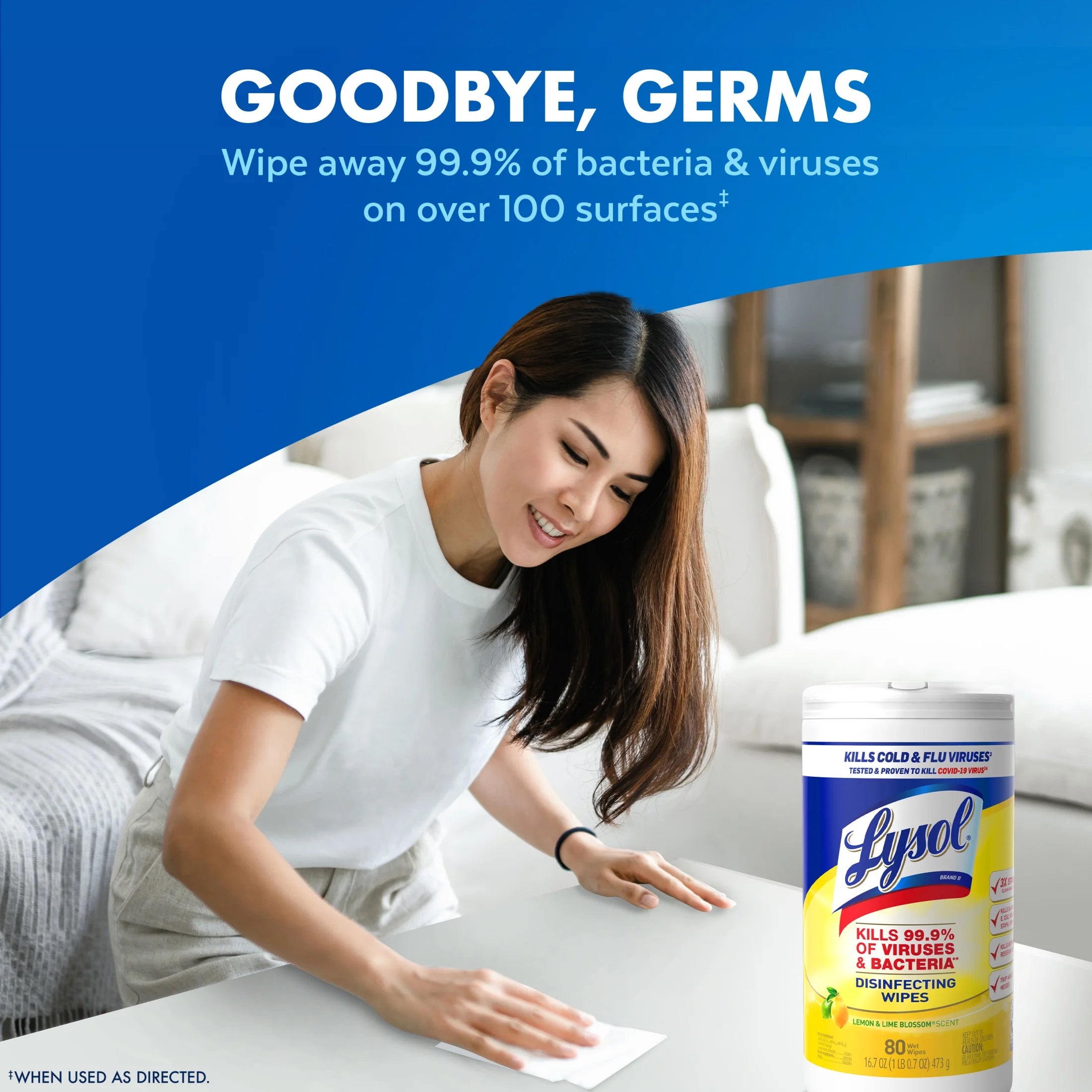 Lysol® Disinfectant Wipes Bundle, Multi-Surface Antibacterial Cleaning Wipes, Lemon and Lime Blossom, 80 Count Each(Pack of 3)