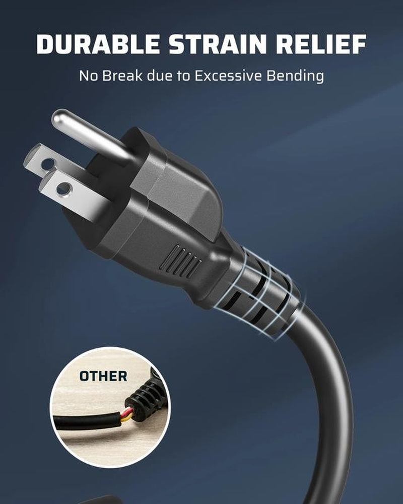 Extension Cord 25 FT, 3 Prong Extension Cable for Indoor Outdoor, 16/3 SJTW, Bla