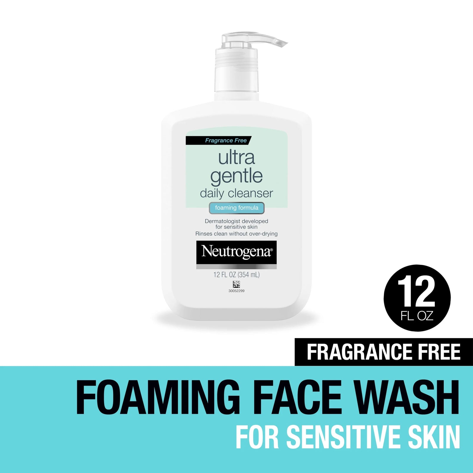 Fragrance Free Ultra Gentle Foaming Face Wash, 12 Fl. Oz