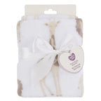 Parent'S Choice Safari Print Plush Baby Blanket, 30" X 36", White, Tan, Infant Unisex