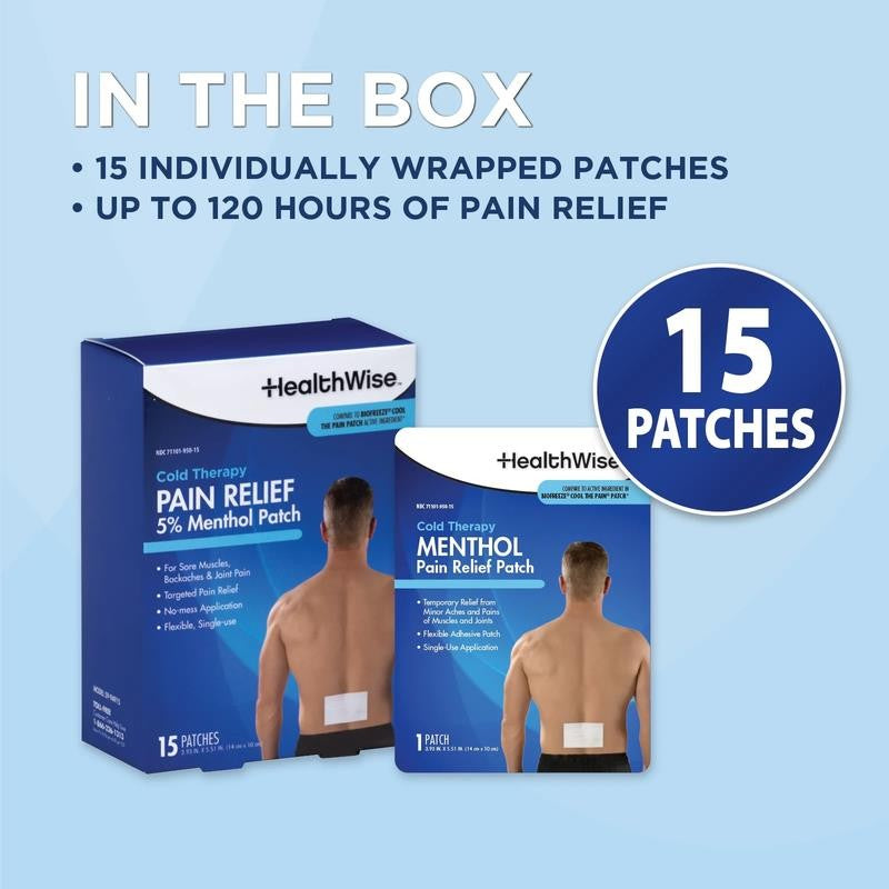 Cold Therapy Menthol Pain Relief Patch | 5% Menthol | Back and Large Areas | 3.9