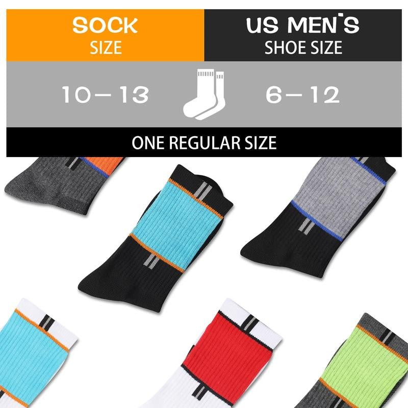 5 Pairs Men'S Hiking Walking Sock Breathable Crew Socks Size 10-13