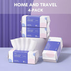 Cotton Face Dry Wipes 80Pcs - Extra Thick Disposable Cleansing Towel, Facial Cle