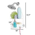 Basic Hanging Shower Caddy with 2 Shelves and Soap Tray, White