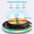 ABCPOW 15W Fast Wireless Charger Samsung Android Fast Charging Pad Qi-Certified Wireless Charger Mat Wireless Charger Station Compatible for Iphone 17 16 15 14 Samsung Galaxy S25 S24 S23 S22,Grey
