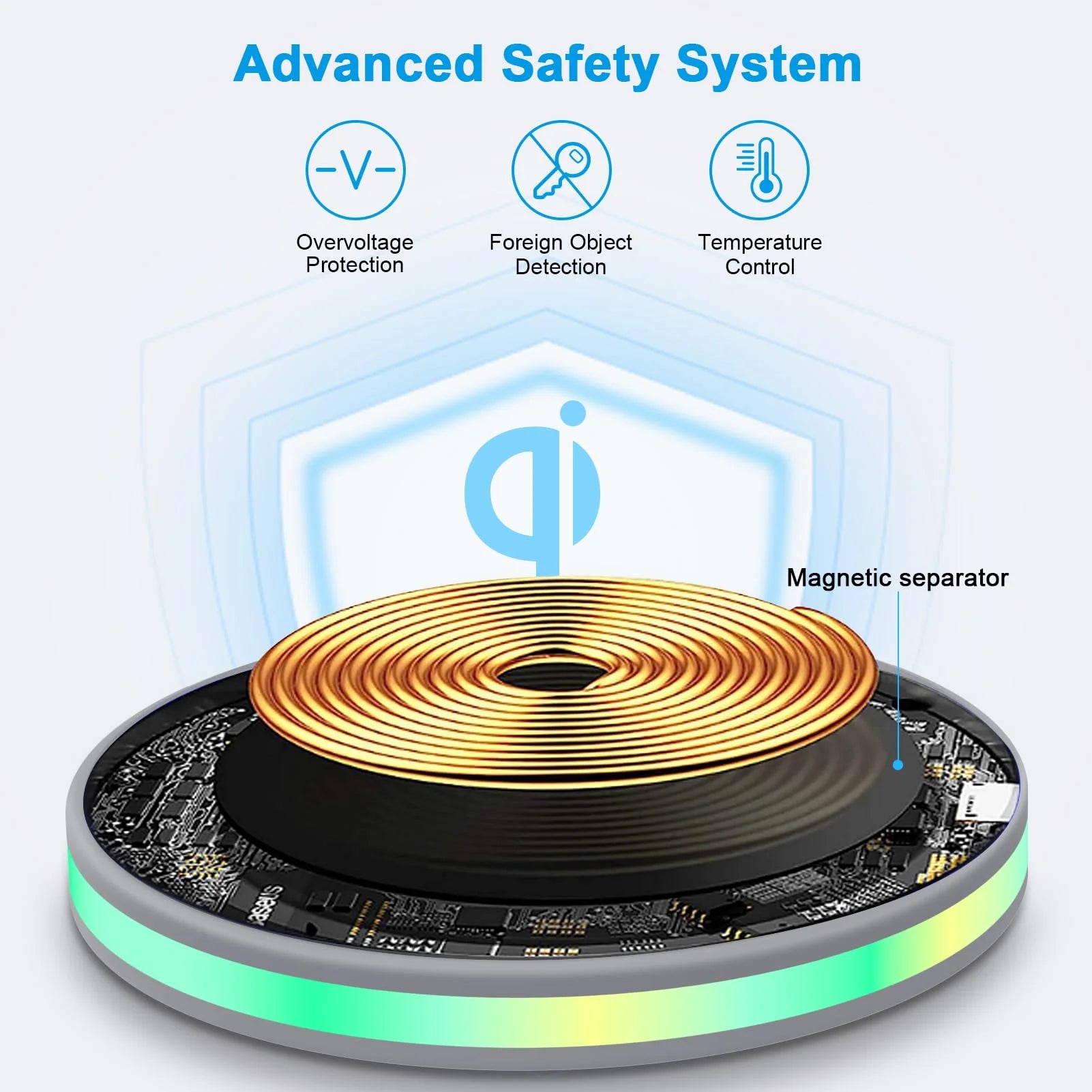 ABCPOW 15W Fast Wireless Charger Samsung Android Fast Charging Pad Qi-Certified Wireless Charger Mat Wireless Charger Station Compatible for Iphone 17 16 15 14 Samsung Galaxy S25 S24 S23 S22,Grey