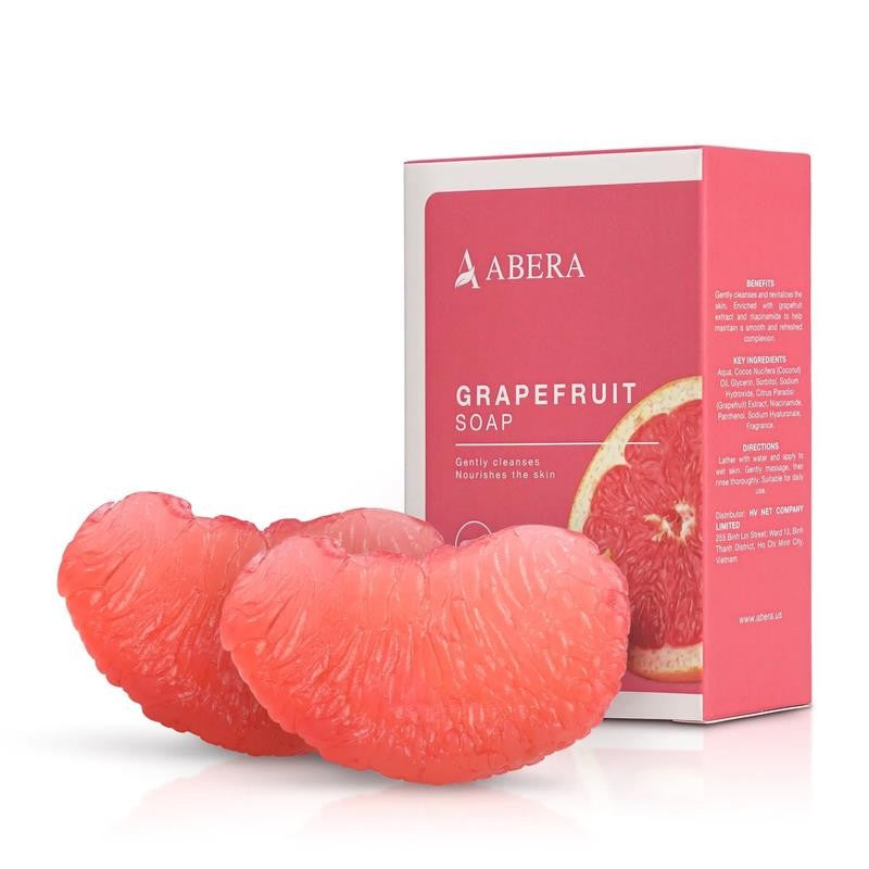 Grapefruit Bar Soap 2-Pack, Fruit-Shaped, Exfoliating Moisturizing Vegan Body So
