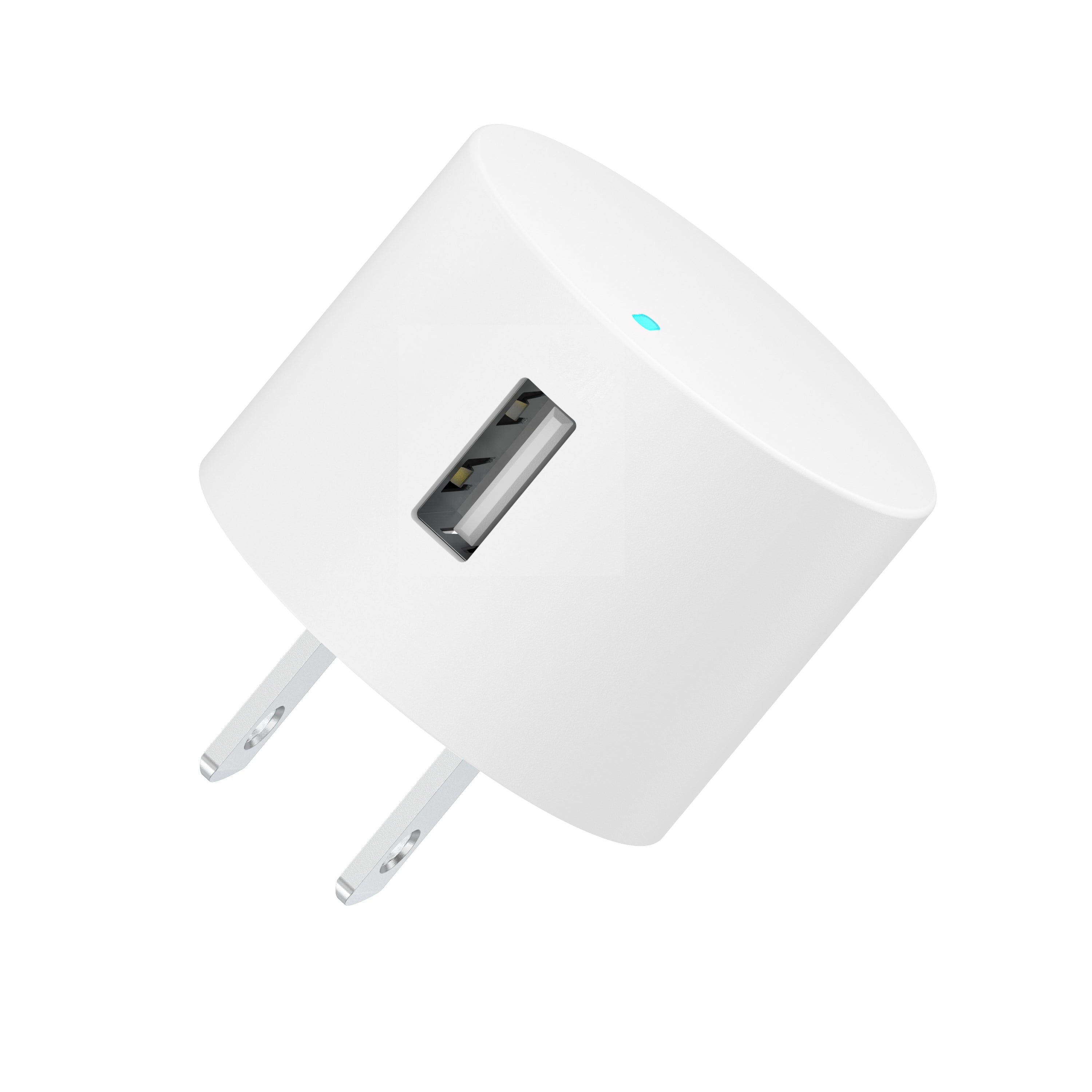 Onn 12W Single USB-A Port Wall Charger with 3Ft Micro-Usb to USB Cable, Foldable Plug, White