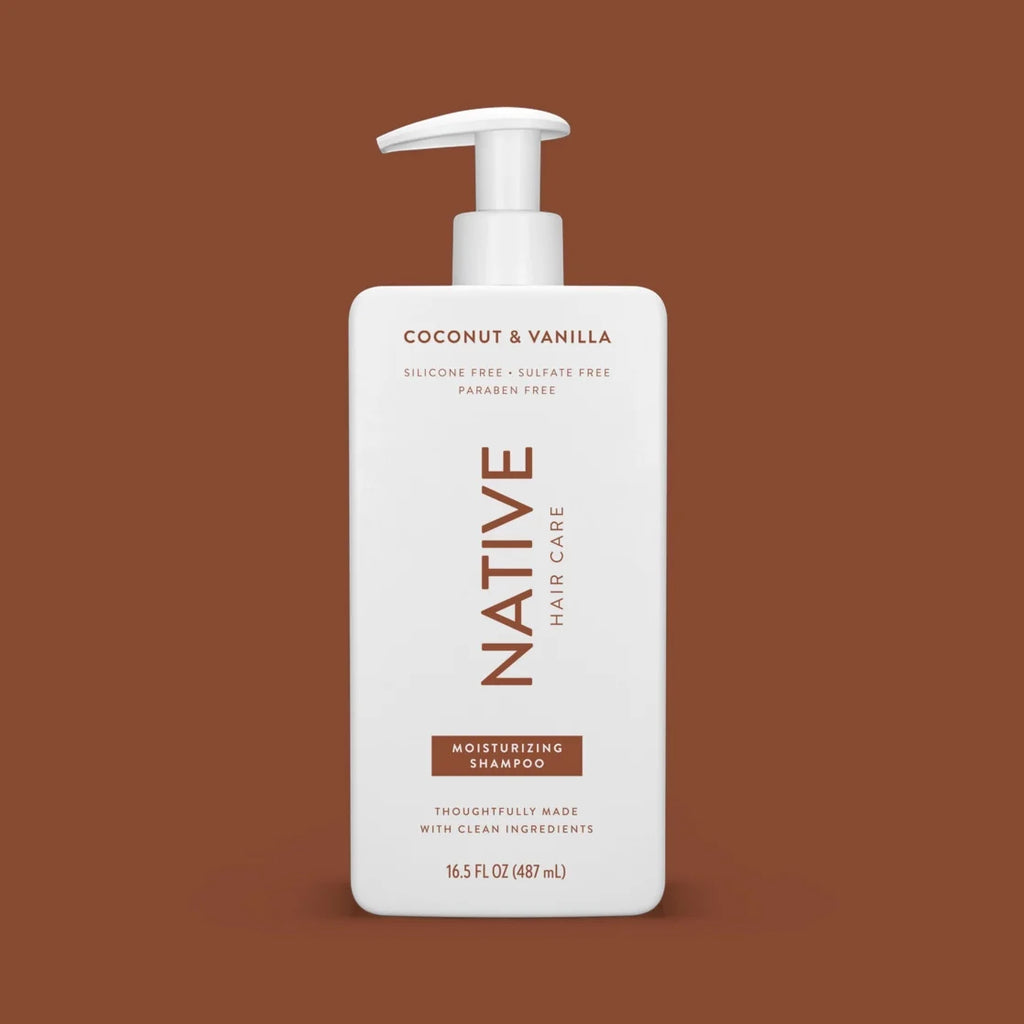 Native Moisturizing Shampoo, Coconut & Vanilla, Sulfate & Paraben Free, 16.5 Oz