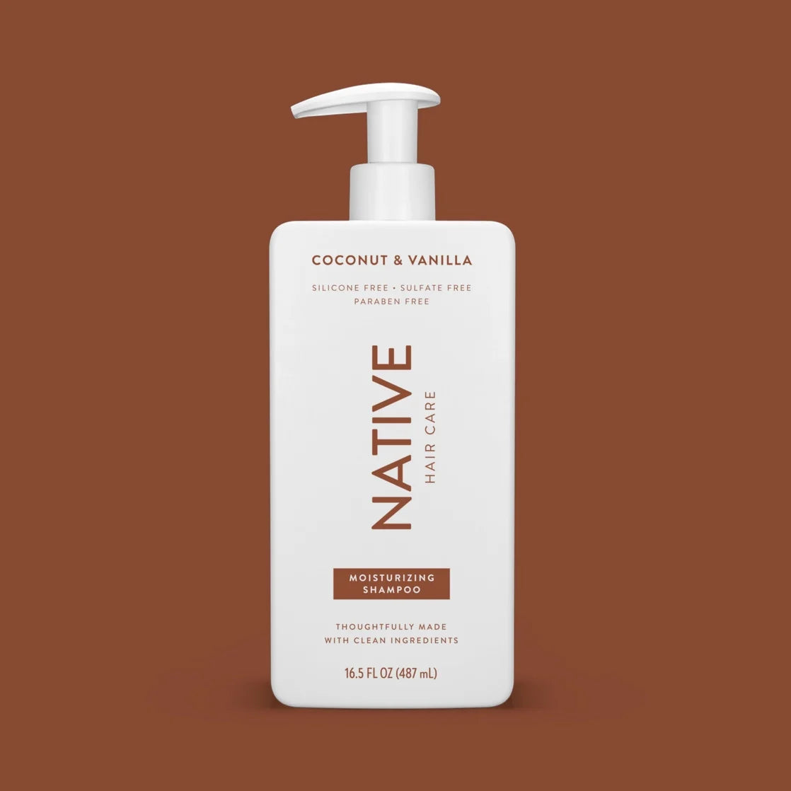 Native Moisturizing Shampoo, Coconut & Vanilla, Sulfate & Paraben Free, 16.5 Oz