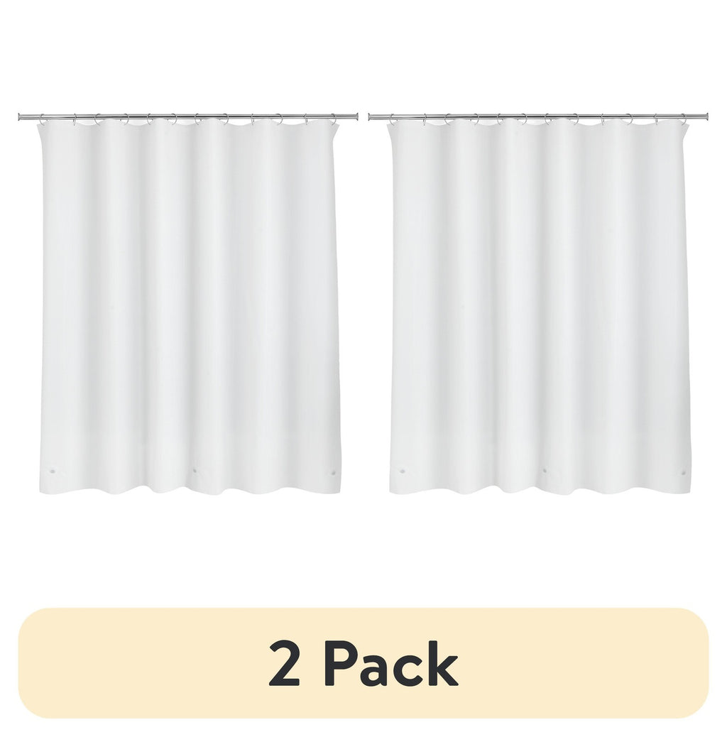 (2 Pack) Light Weight PEVA Shower Curtain Liner, White