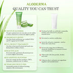Aloderma 99% Organic Aloe Vera Gel, Made within 12 Hours of Harvest (1.5 Oz), No Sticky Residue - No Powder Concentrates or Water, Eco-Friendly, Travel Size, Aloe Vera Gel for Skin & after Sun Relief