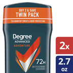 Advanced Long Lasting Antiperspirant Deodorant Stick Twin Pack, Adventure, 2.7 Oz