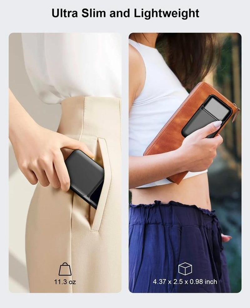 38800Mah Portable Charger Power Bank with Built-In Cable and AC Wall Plug,22.5W