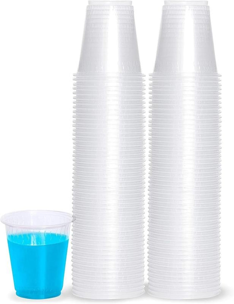 3 Oz Clear Disposable Cups Plastic Cups for Party, 100-Pack