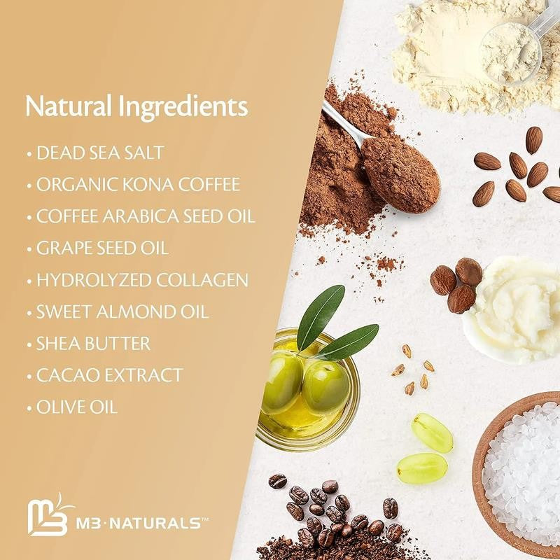 Arabica Coffee Exfoliating Body Scrub with Collagen and Stem Cell, 12 Oz