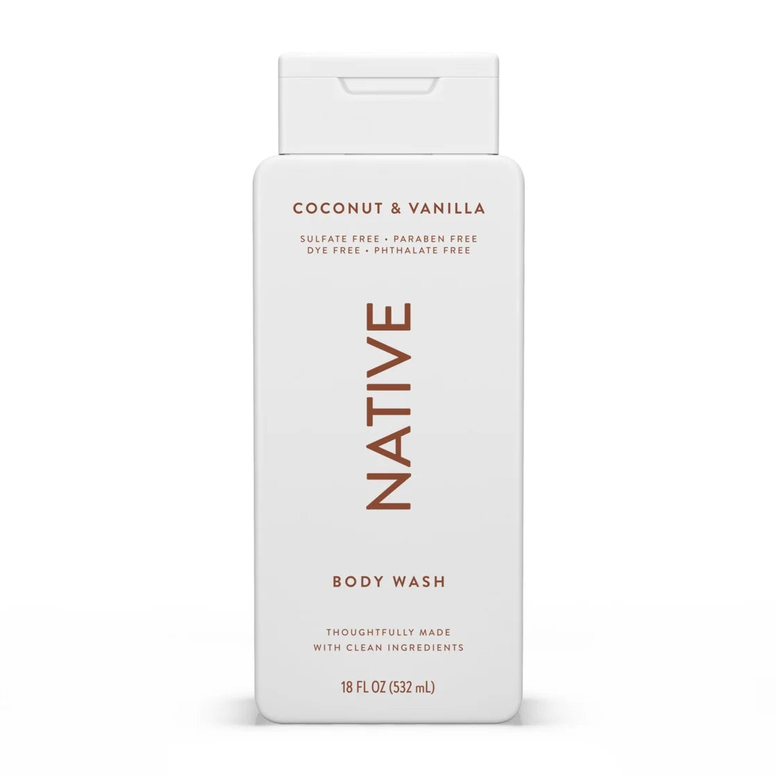 Native Body Wash, Sulfate Free, Coconut & Vanilla, for Women and Men, 18 Oz