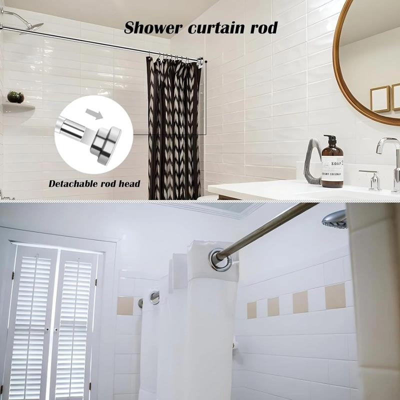 Adjustable Shower Curtain Rod, 32-84 Inch Stainless Steel, Spring Tension, Anti-