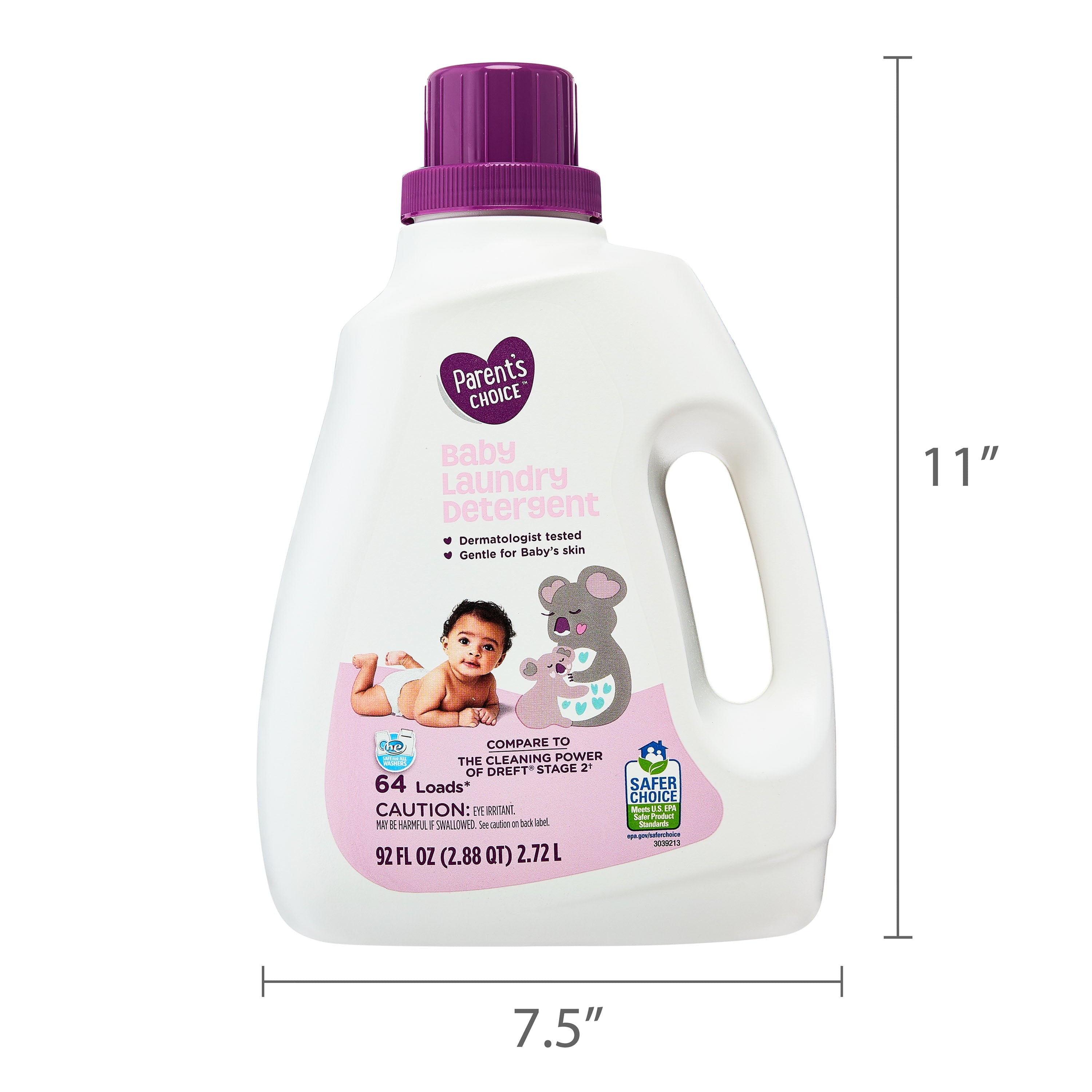Parent'S Choice Baby Laundry Detergent, 64 Loads, 92 Fl Oz