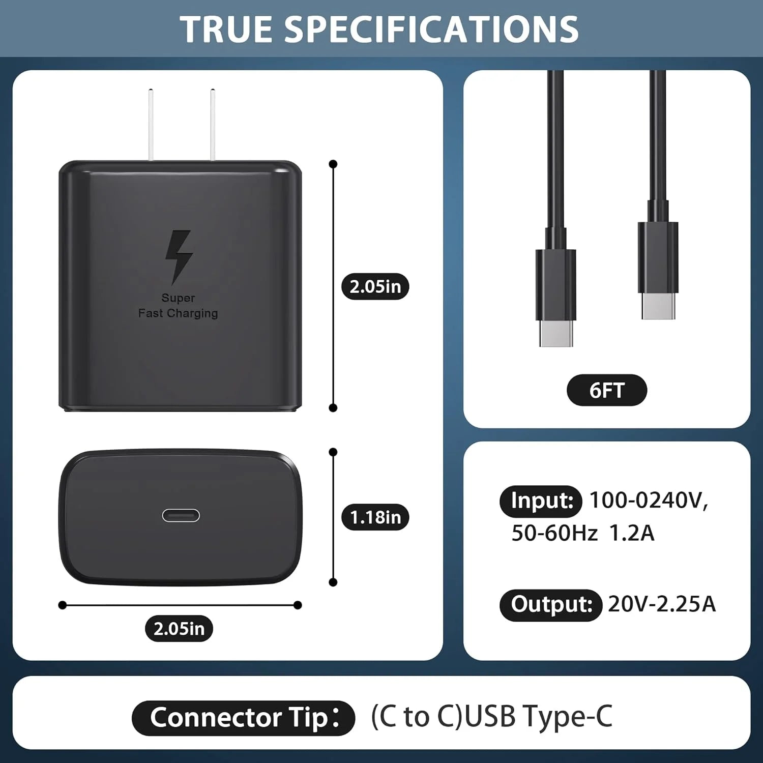 45W Super Fast Charger USB C Android Phone Charger Fast Charging for Asus ROG Phone 7 Also Galaxy S24 Ultra/S24/S24+/S23 Ultra/S23/S23+ PPS Charger & 6Ft C Cable