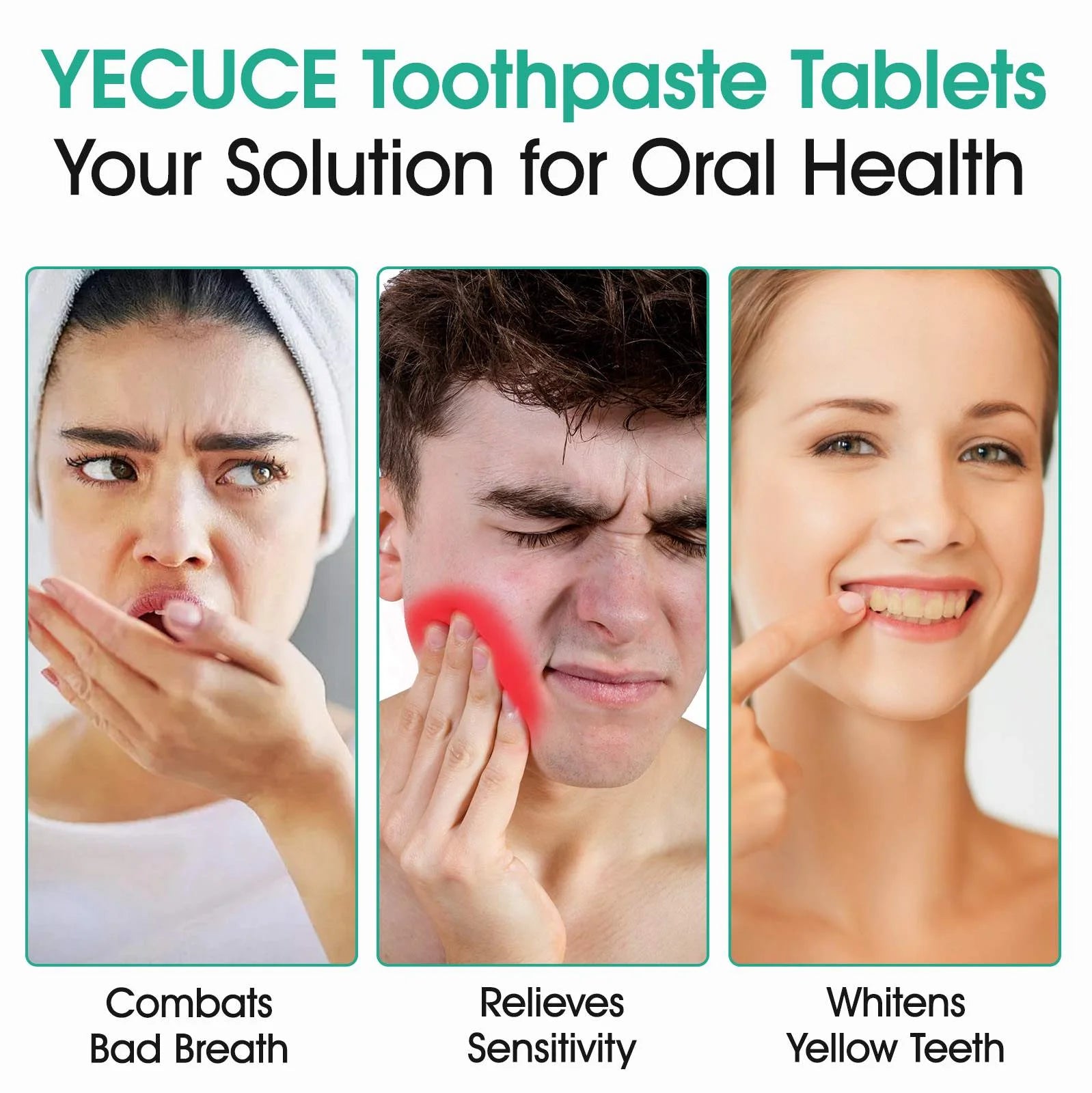 150 Spearmint Tablets , Fluoride Free & Eco Friendly, Travel Mouthwash Tablets, Chewable Toothpaste Tablet 2Pack
