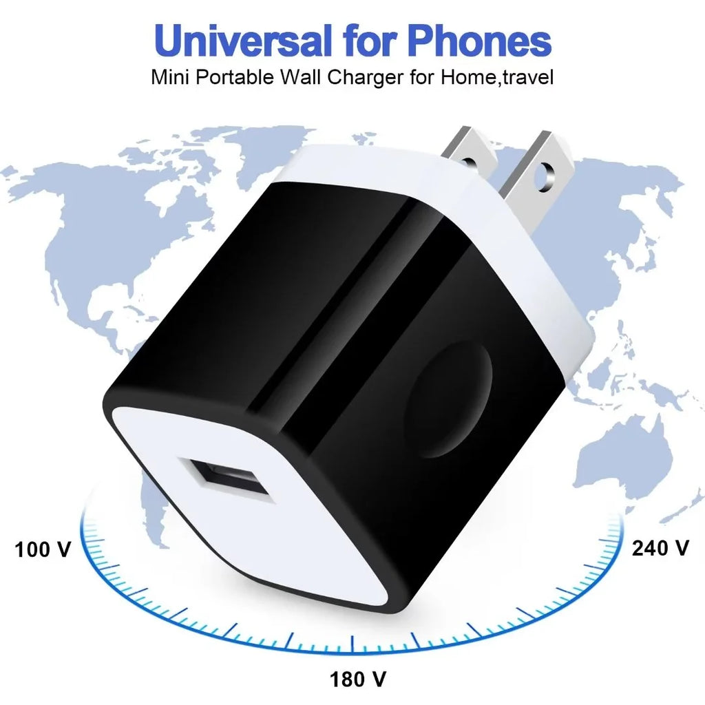 Charger Block,Usb Wall Charger Adapter with Coiled Type C Cable 6Ft,Ailkin 5V/1A Wall Charger Block Fast Charging Station Power Base Charger Block Plug Brick Usb Wall Charger