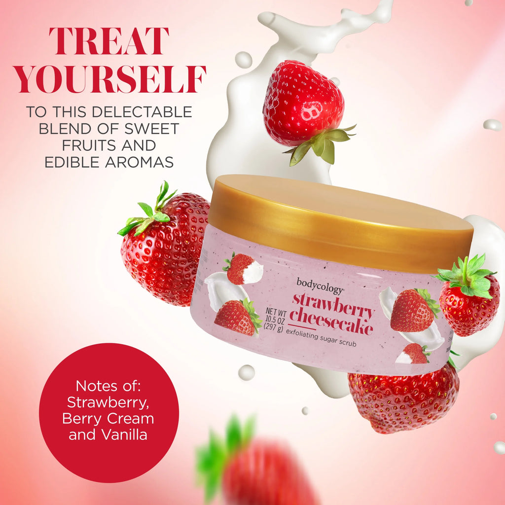 Exfoliating Sugar Scrub, Strawberry Cheesecake, 10.5 Oz