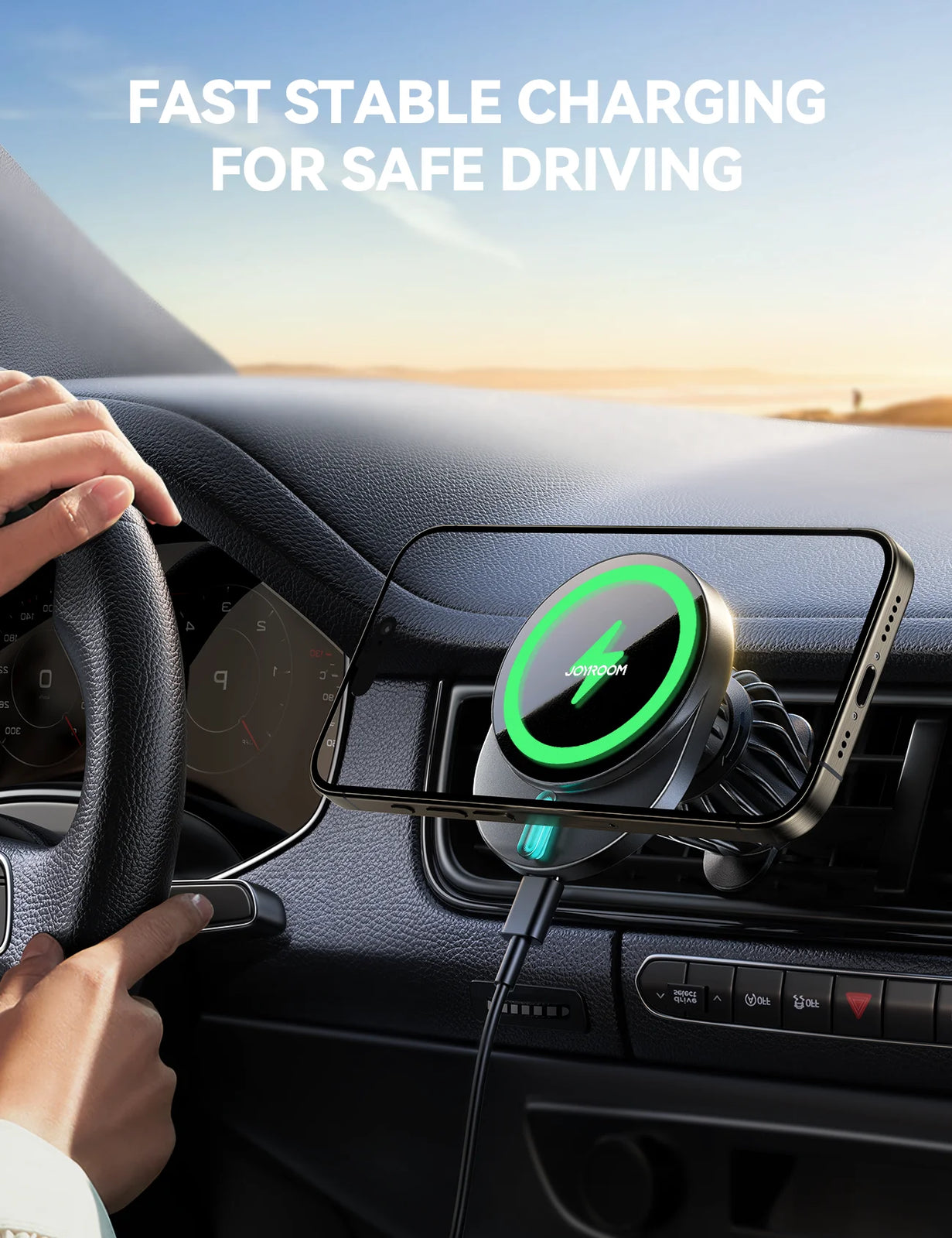 For Magsafe Car Mount Charger, 15W Fast Charging Wireless Car Charger, Air Vent