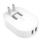Onn 24W Dual USB-A Port Wall Charger with 3Ft USB-C to USB Cable, Foldable Plug, White - Compatible with Iphone 17/16/15 Series, Samsung Galaxy, Google Pixel, and More