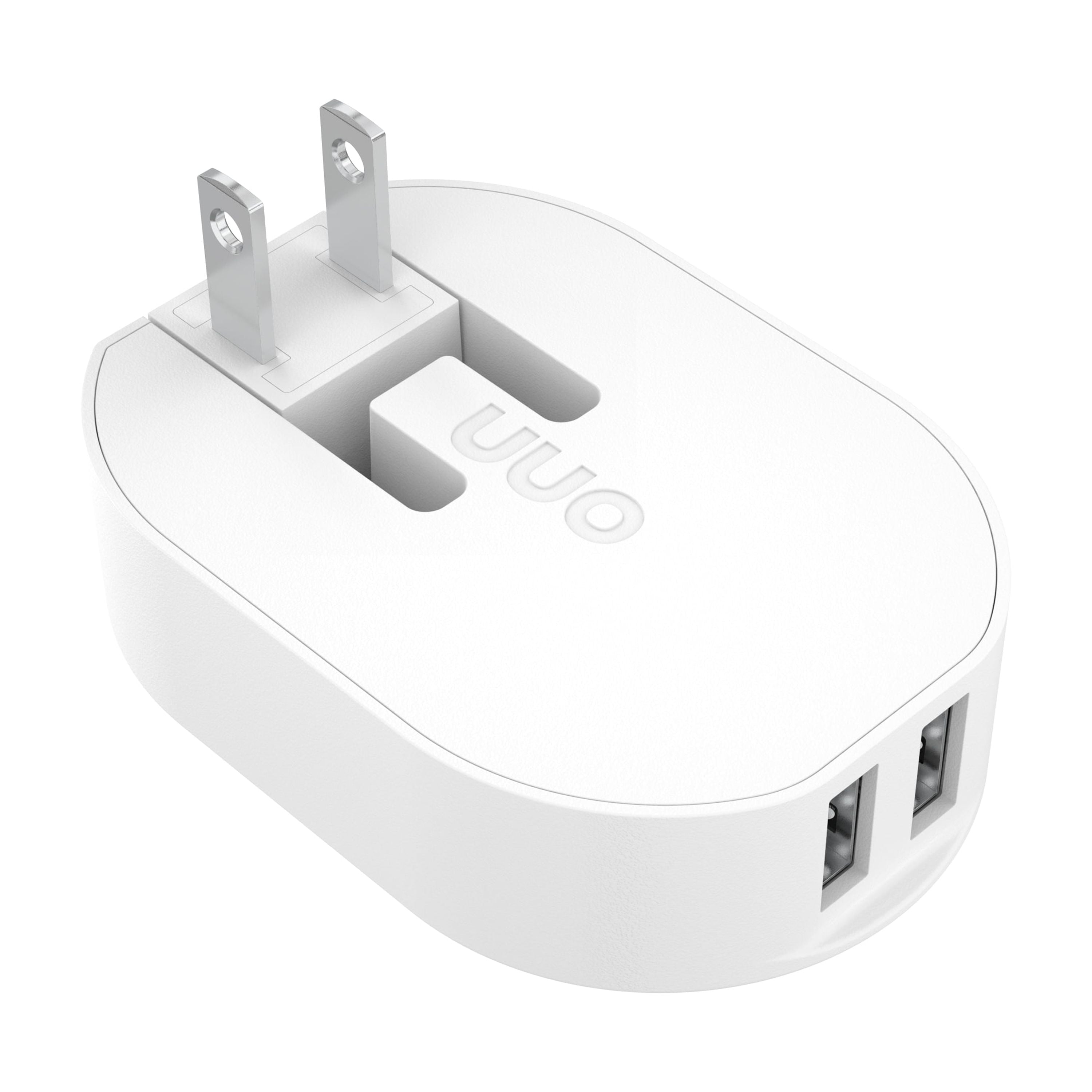 Onn 24W Dual USB-A Port Wall Charger with 3Ft USB-C to USB Cable, Foldable Plug, White - Compatible with Iphone 17/16/15 Series, Samsung Galaxy, Google Pixel, and More