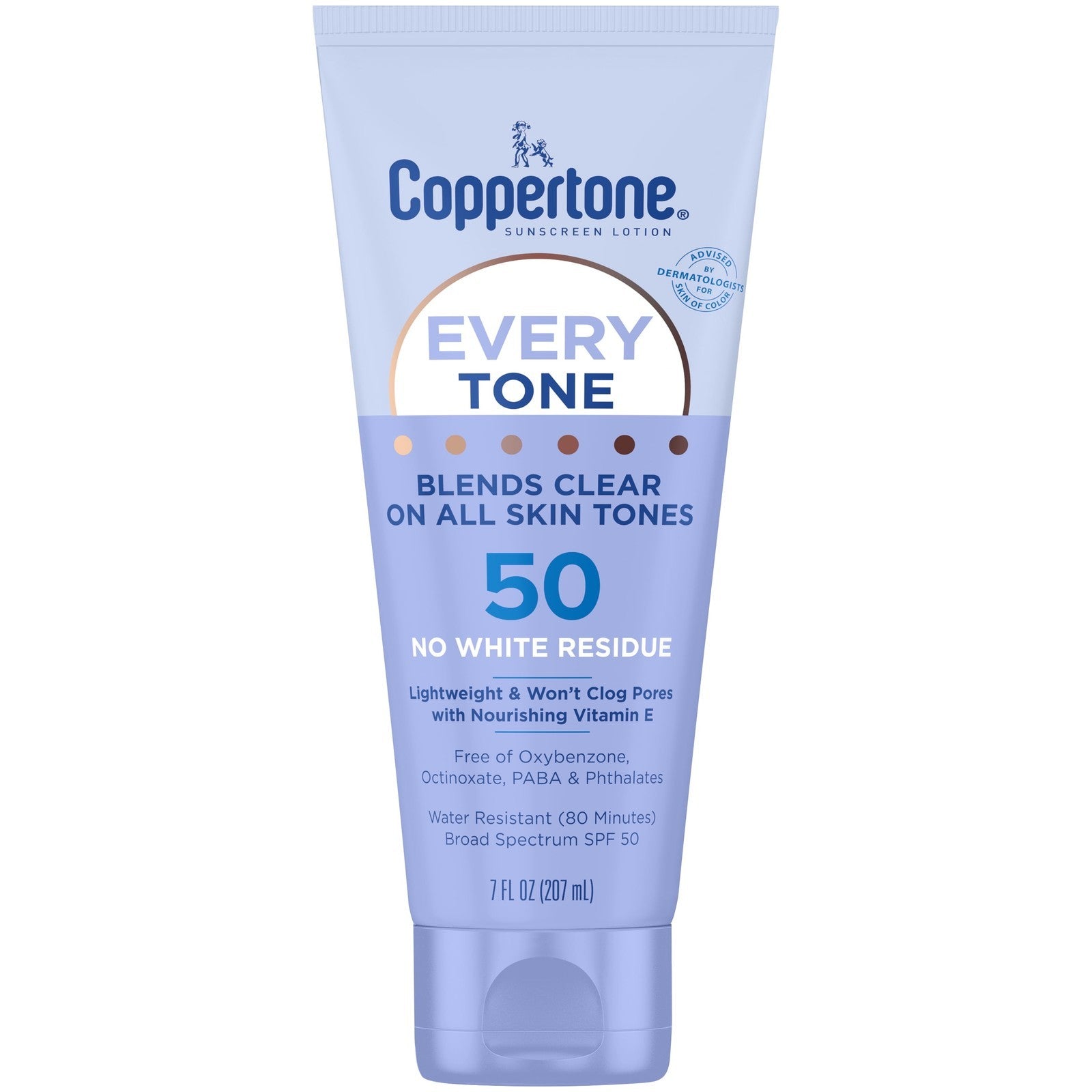 Every Tone Sunscreen Lotion SPF 50, Rubs on Clear Sunscreen, 7 Fl Oz Tube