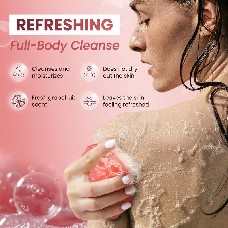 Grapefruit Bar Soap 2-Pack, Fruit-Shaped, Exfoliating Moisturizing Vegan Body So