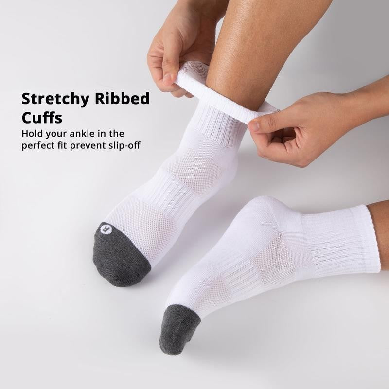 12 Pack Mens Ankle Socks Low Cut Cushioned Athletic Performance Breathable Socks