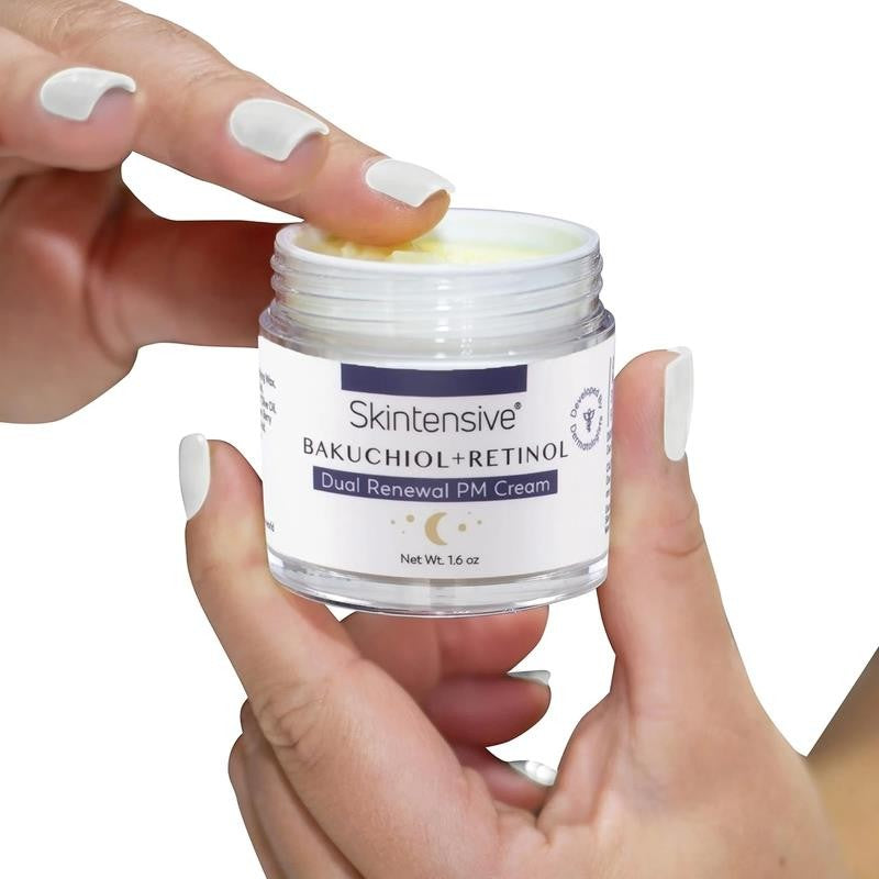 Bakuchiol + Retinol Dual Renewal PM Cream Unscented Facial Moisturizer Cream 1.6