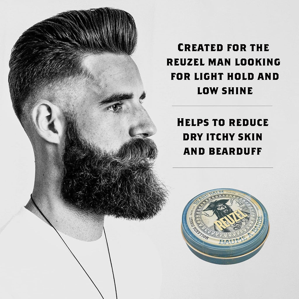 REUZEL Beard Balm, Light Hold, Moisturizing, Deep Wood Scent, 1.3 Oz