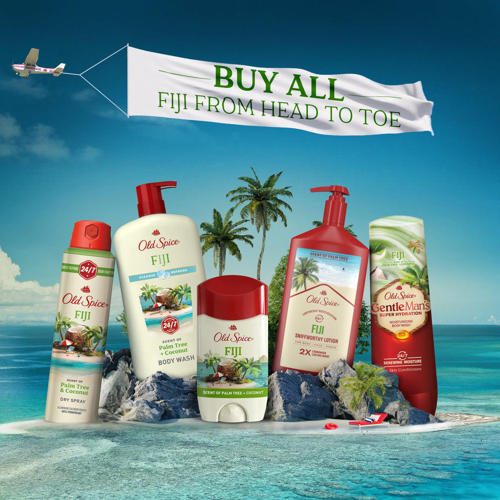 Antiperspirant Deodorant for Men in Fiji with Palm Tree, Triple Pack, 24/7 Lasting Freshness and Sweat Protection, 3X2.6Oz