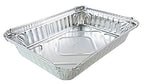 1 1/2 Lb. Oblong Shallow Aluminum Foil Take-Out Pan with Clear Dome Lid Disposab