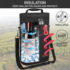 2 Bottle Wine Carrier Tote, Insulated Leakproof Wine Cooler Bag, Wine Travel Bag