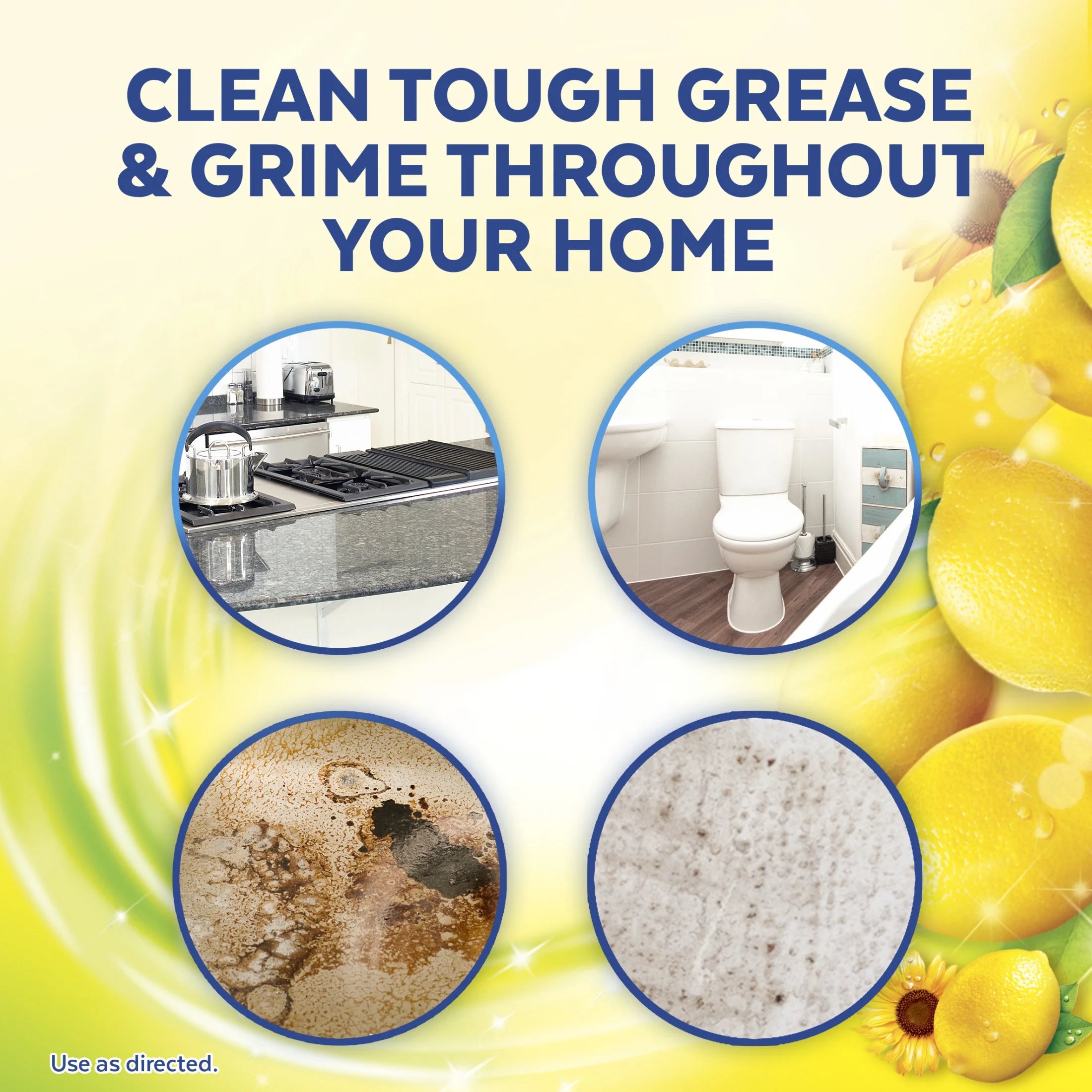 Lysol, Multi-Surface Cleaner, Clean & Fresh, Value Size, Sparkling Lemon and Sunflower Essence, 90 Fl Oz