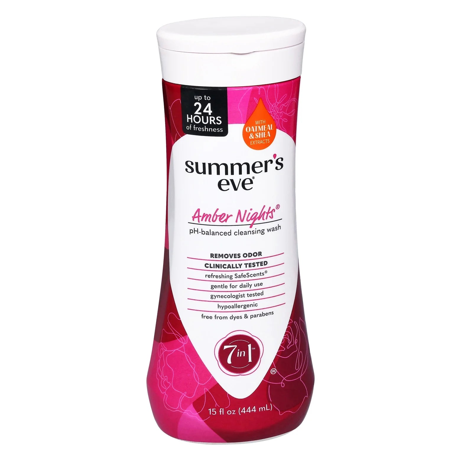 Amber Nights Feminine Wash with Oat & Shea Extracts, Removes Odor, 15 Fl Oz